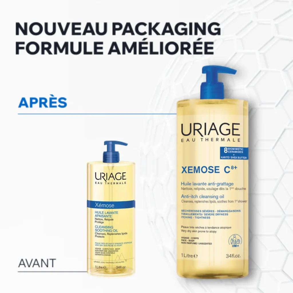 URIAGE XEMOSE C8+ HUILE LAVANTE APAISANTE 1L-.webp