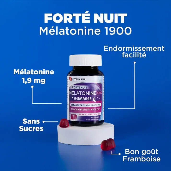 FORTE PHARMA FORTE NUIT MELATONINE 1900 - 30 GOMMES-3.webp