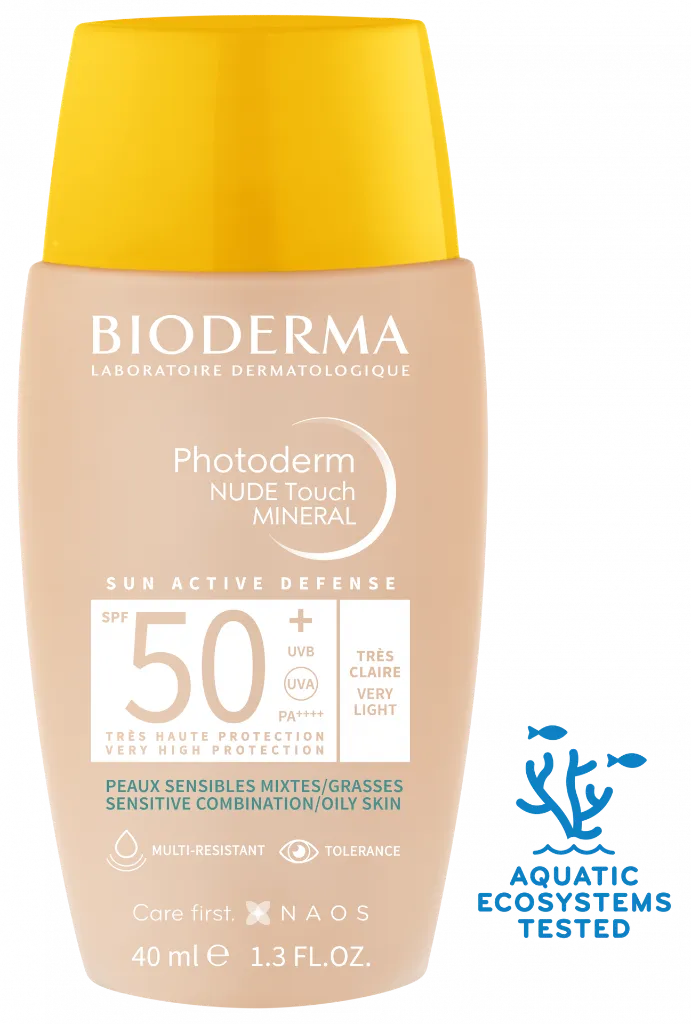 BIODERMA PHOTODERM NUDE TOUCH MINERAL SPF50+ TEINTE TRES CLAIRE 40ML-2.webp