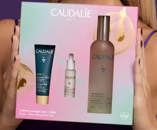 CAUDALIE COFFRET BESTSELLERS SOIN ET ECLAT - EAU DE BEAUTE, MASQUE INSTANT DETOX ET  SERUM ECLAT