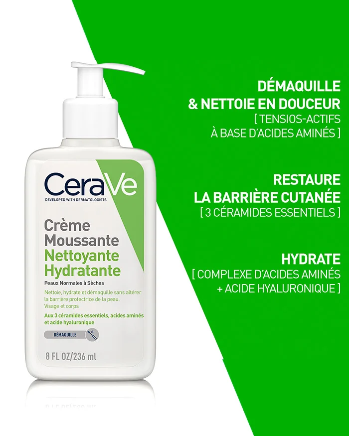 CERAVE CREME MOUSSANTE NETTOYANTE HYDRATANTE 236ML