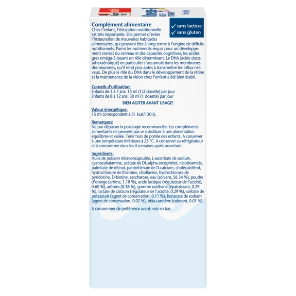 DOPPELHERZ AKTIV OMEGA 3 JUNIOR MULTI-VITAMINES 250ML