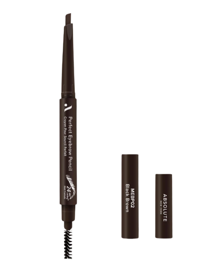 [888432963052] ABSOLUTE NY PERFECT EYEBROW PENCIL HARD FORMULA - BLACK BROWN MEBP02
