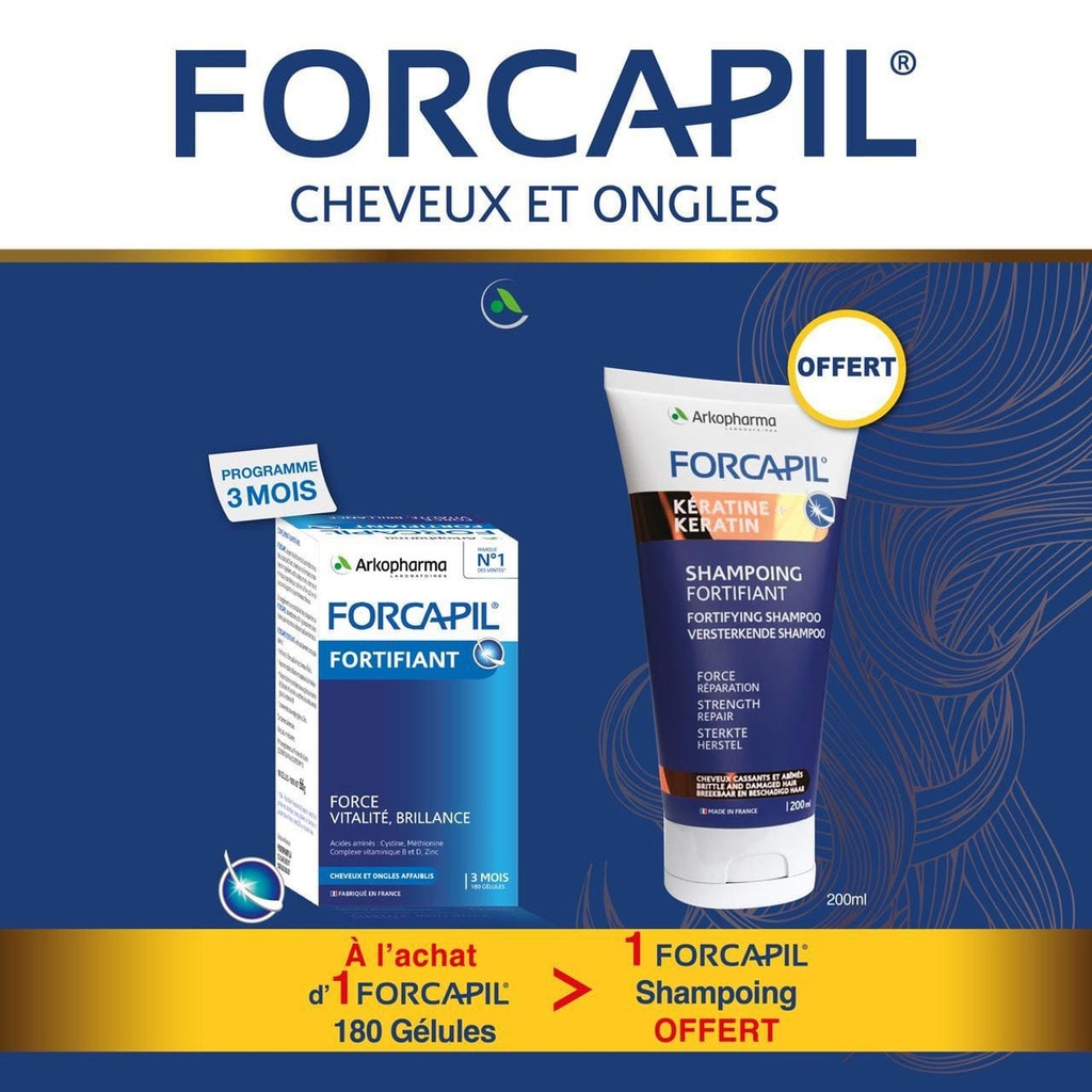[3578830123611] ARKOPHARMA PACK FORCAPIL CHEVEUX ET ONGLES - 180 GELULES