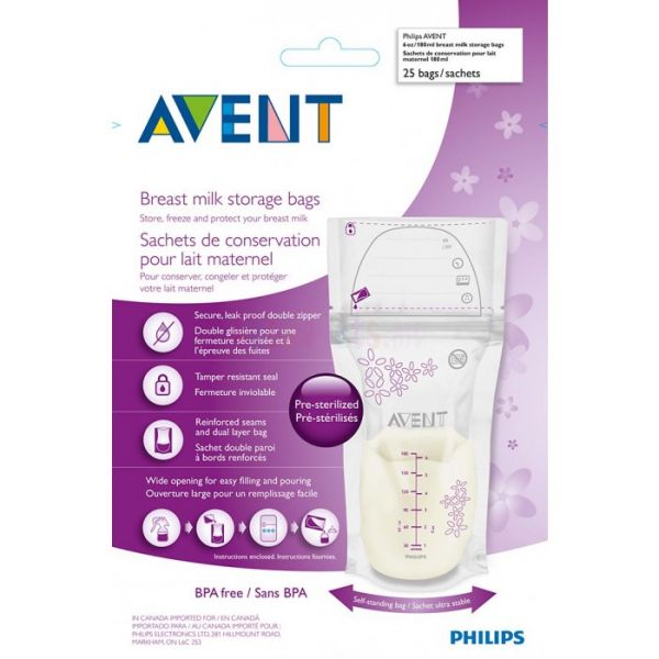 AVENT SACHETS DE CONSERVATION LAIT MATERNEL 25U