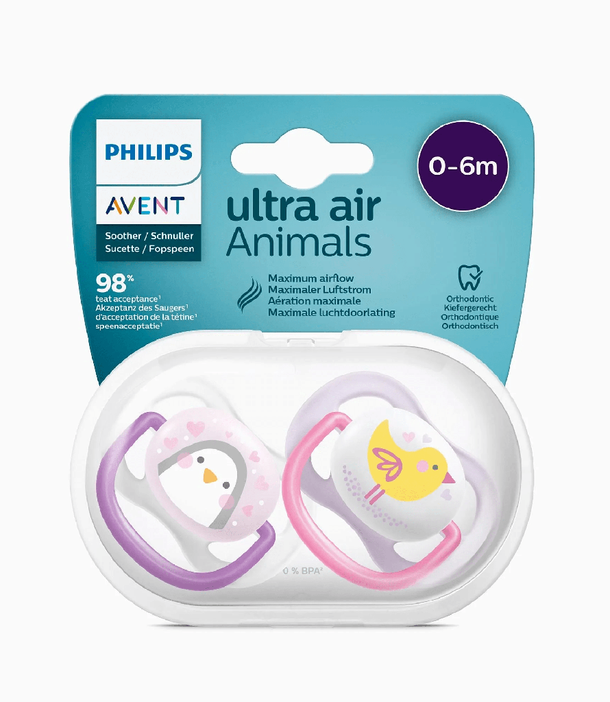 [8720689017152] AVENT SUCETTES ULTRA AIR 0-6M FILLE SOLEIL-ARC-EN-CIEL 2U