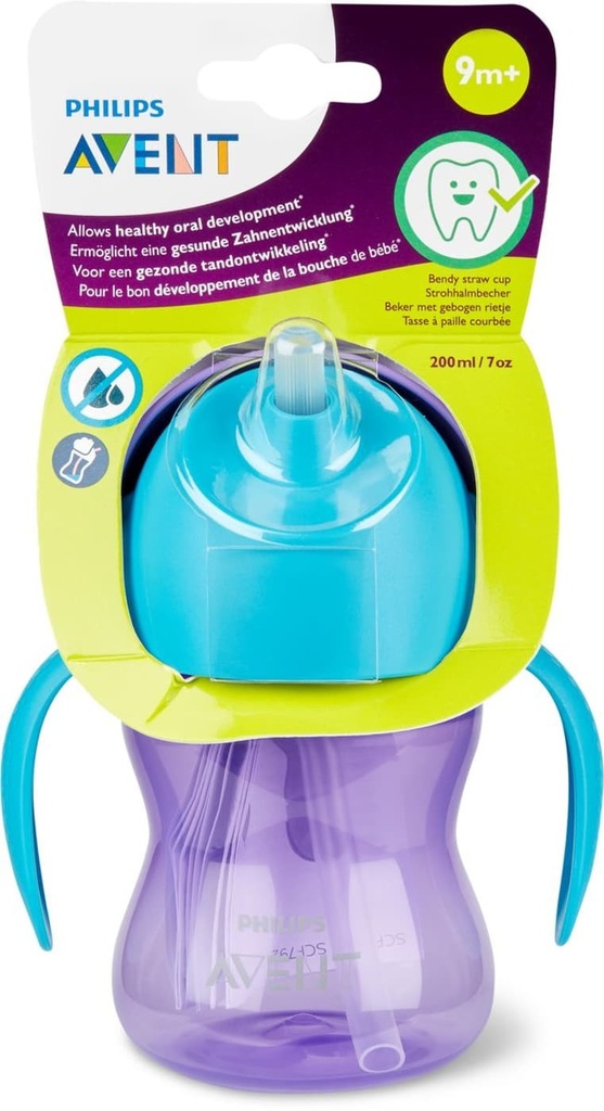 [8710103781882] AVENT TASSE A PAILLE COURBEE 9M+ 200ML