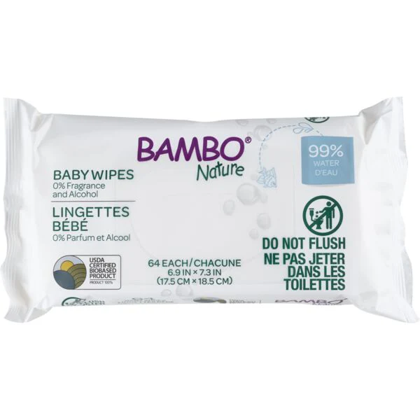 BIO LIFE BAMBO NATURE LINGETTES 99% D'EAU 64U