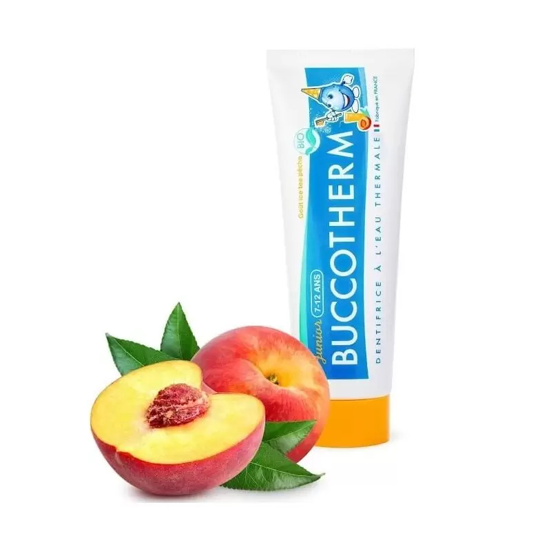 [3665313000016] BUCCOTHERM DENTIFRICE JUNIOR 7-12 ANS - GOUT ICE TEA PECHE 50ML