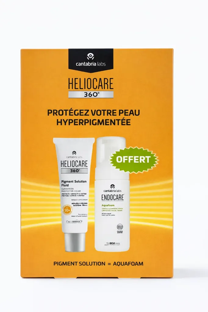 CANTABRIA LABS PACK HELIOCARE 360° PIGMENT SOLUTION FLUID SPF50+ 50ML + ENDOCARE AQUAFOAM 125ML OFFERTE