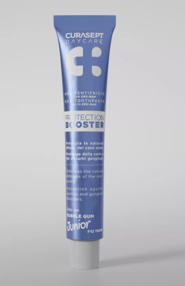 [8056746073312] CURASEPT DENTIFRICE PROTECTION BOOSTER JUNIOR 7-12A BUBBLE GUM 50ML