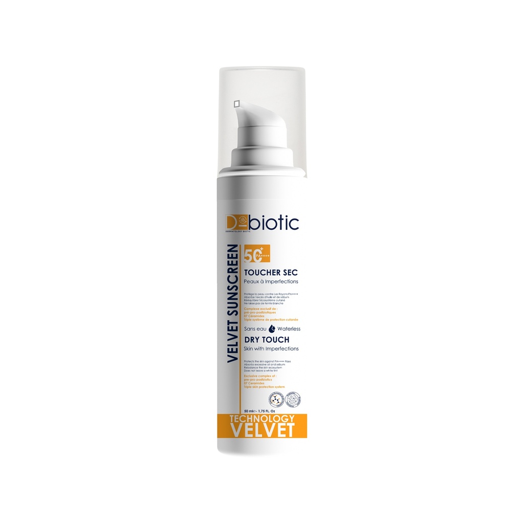 [6111270660253] D-BIOTIC VELVET SUNSCREEN TOUCHER SEC SPF50+ 50ML