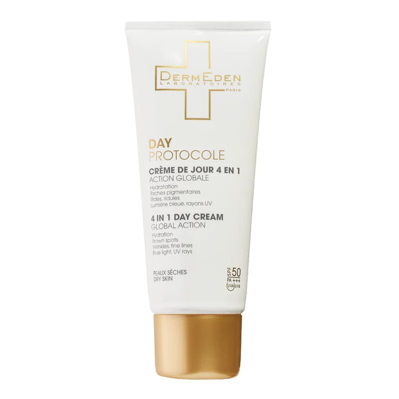 [3760192240383] DERMEDEN DAY PROTOCOLE CREME DE JOUR 4EN1 SPF50 PEAUX SECHES 50ML