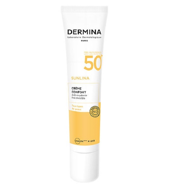 [3760220377401] DERMINA SUNLINA CREME CONFORT SPF50+ INVISIBLE 40ML