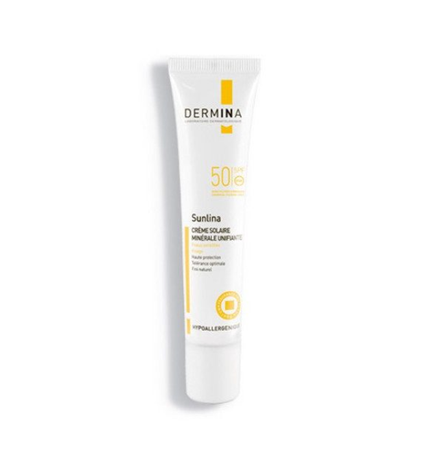 [3760220372314] DERMINA SUNLINA CREME SOLAIRE MINERALE UNIFIANTE SPF50 TEINTEE NUDE 40ML