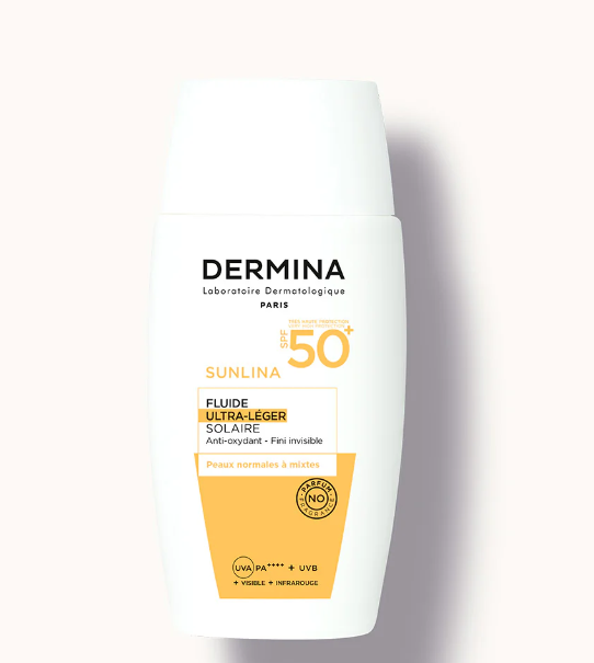 [3760220377418] DERMINA SUNLINA FLUIDE ULTRA-LEGER SOLAIRE SPF50+ 50ML