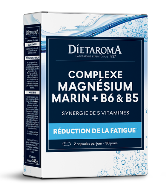 [3460340026271] DIETAROMA COMPLEXE MAGNESIUM MARIN + VITAMINES B6 ET B5 - REDUCTION DE LA FATIGUE - 60 CAPSULES