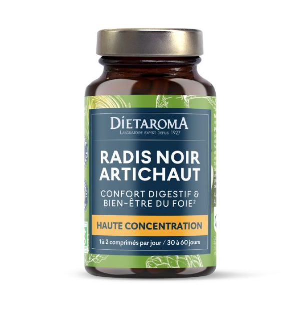 DIETAROMA RADIS NOIR ARTICHAUT - CONFORT DIGESTIF ET BIEN-ETRE DU FOIE - 60 COMPRIMES