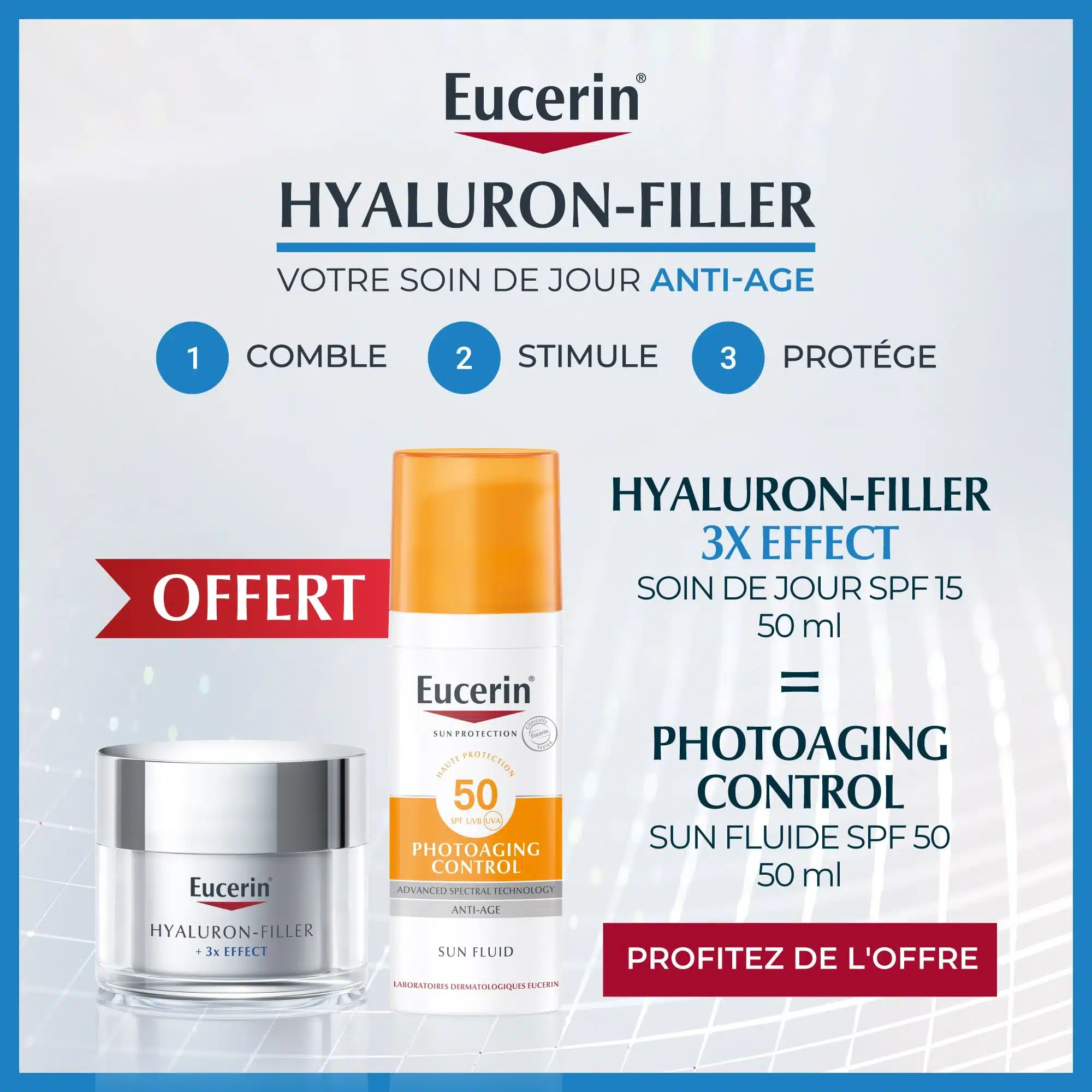 [4005800025358] EUCERIN HYALURON-FILLER + 3X EFFECT SOIN DE JOUR SPF15 50ML