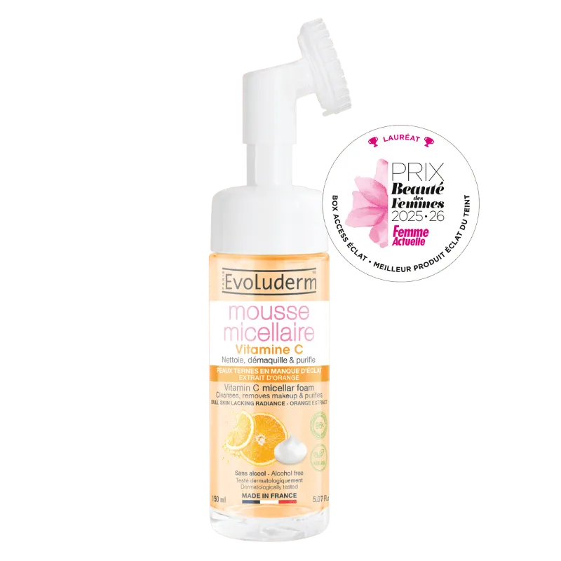 [3760100688238] EVOLUDERM MOUSSE MICELLAIRE VITAMINE C 150ML