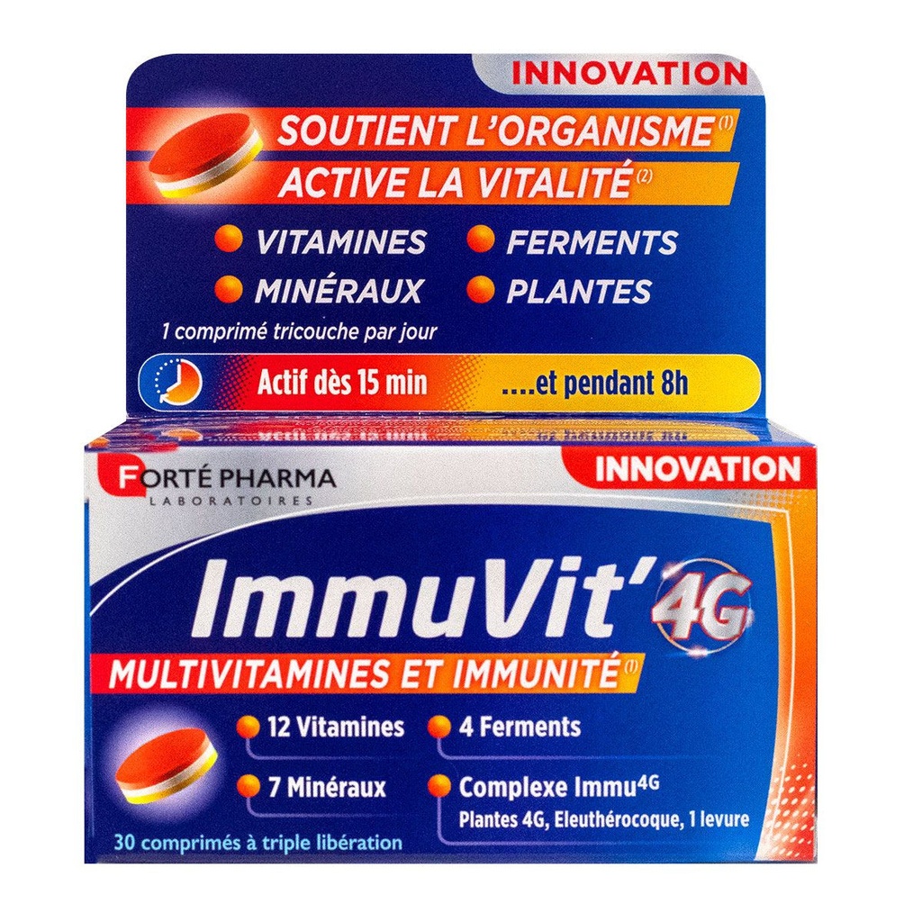 [3700221300275] FORTE PHARMA IMMUVIT'4G MULTIVITAMINES ET IMMUNITE - 30 COMPRIMES