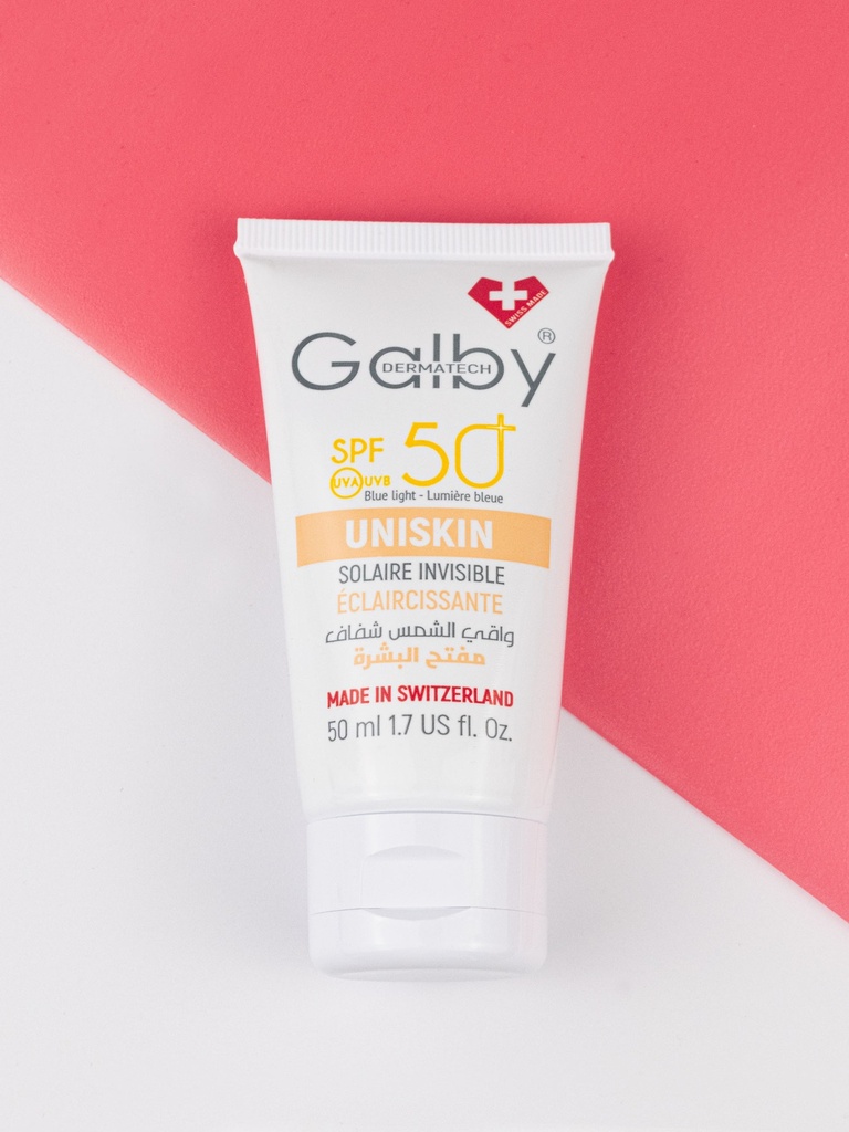 [7640157268408] GALBY UNISKIN CREME SOLAIRE INVISIBLE ECLAIRCISSANTE SPF50+ 50ML