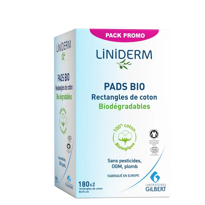 [2000015587690] GILBERT PACK LINIDERM PADS COTON BIO 2*180U