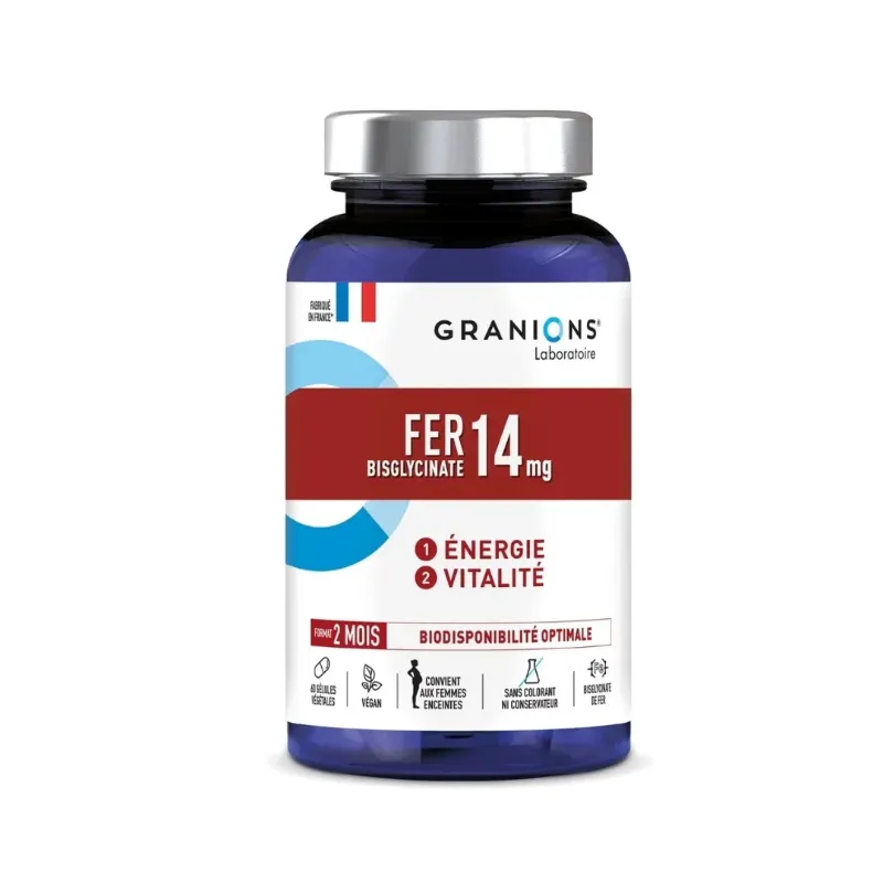 [3518681014720] GRANIONS FER BISGLYCINATE 14MG - 60 GELULES