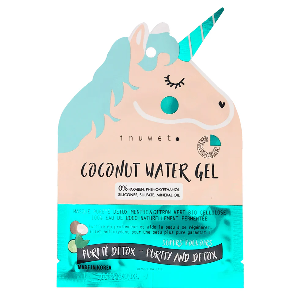 [3662232004149] INUWET COCONUT WATER GEL VEGAN FACE MASK PURETE DETOX 30ML