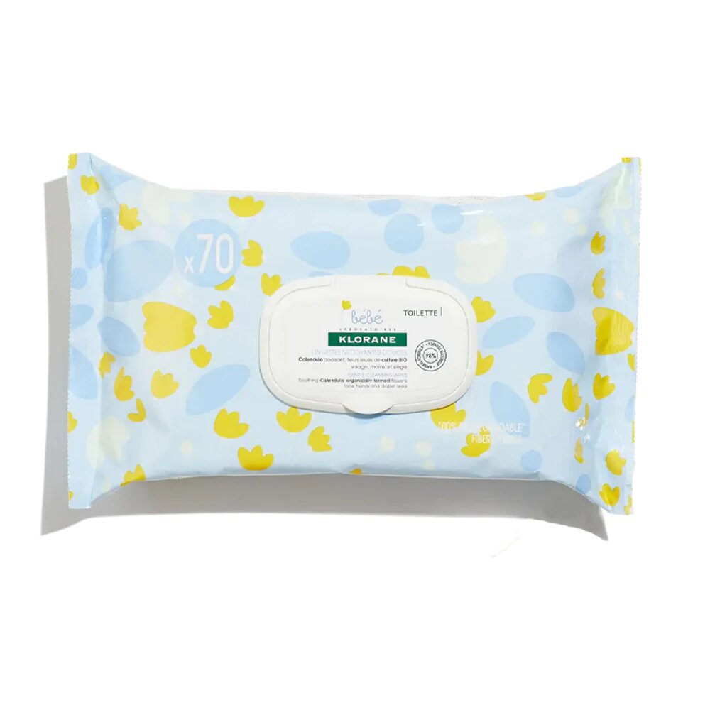 [3282770105001] KLORANE BEBE LINGETTES NETTOYANTES DOUCEUR 70U