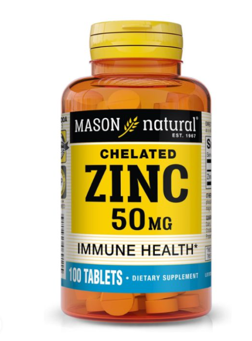 [311845069115] MASON NATURAL CHELATED ZINC GLUCONATE 50MG 100 TABLETS