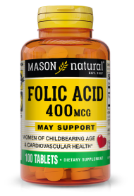 [311845065315] MASON NATURAL FOLIC ACID 400MCG 100 TABLETS