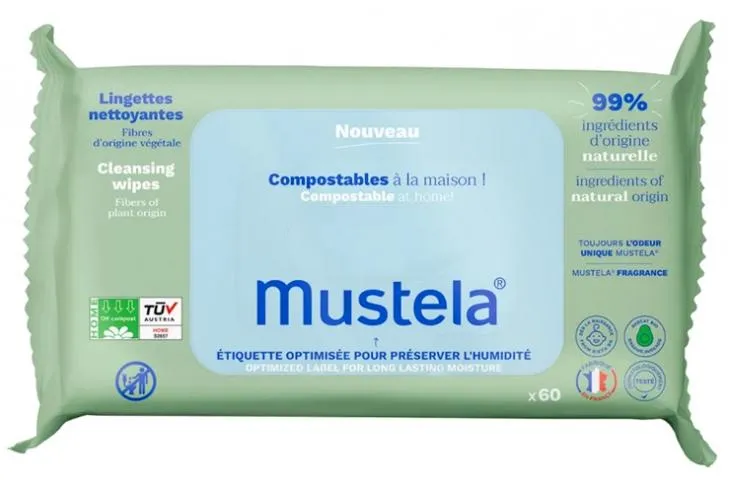 [3504105038700] MUSTELA LINGETTES NETTOYANTES COMPOSTABLE 60U