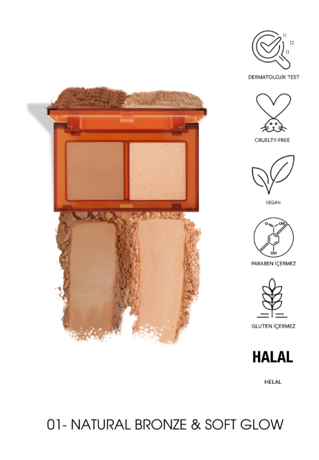 PASTEL BRONZER ET HIGHLIGHTER SET NATURAL BRONZE ET SOFT GLOW 01