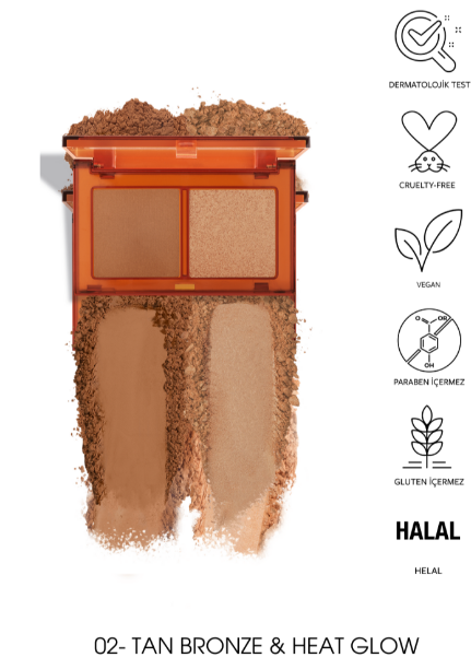 PASTEL BRONZER ET HIGHLIGHTER SET TAN BRONZE ET HEAT GLOW 02