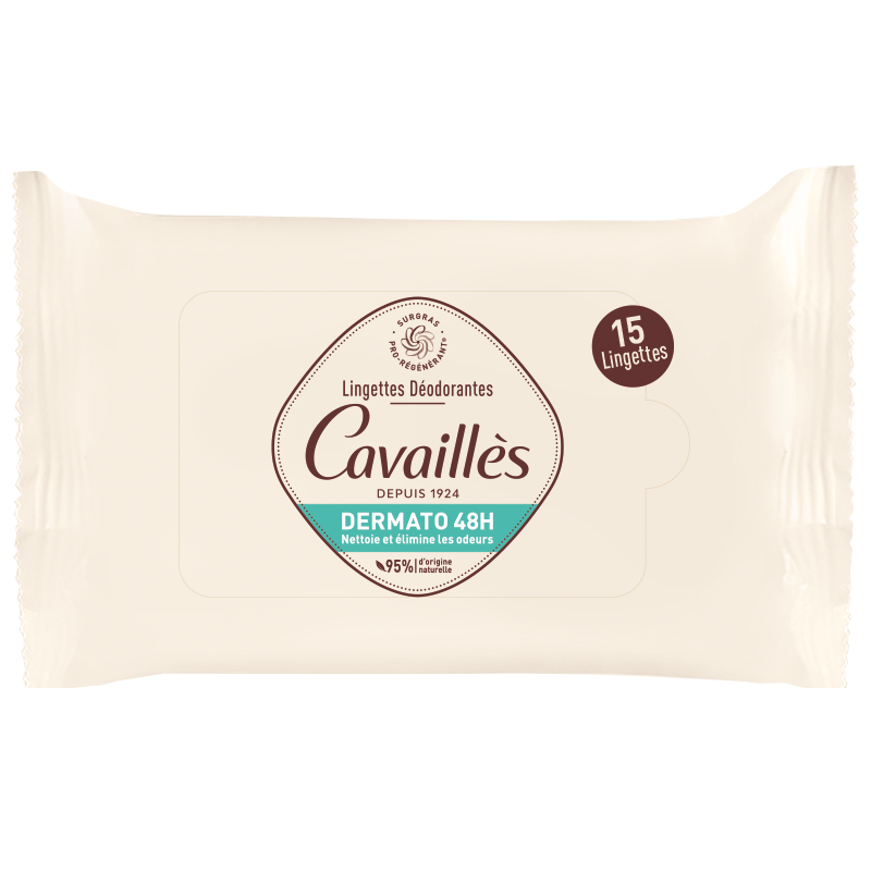 [3596490007560] ROGE CAVAILLES LINGETTES DEODORANTES DERMATO 48H 15U
