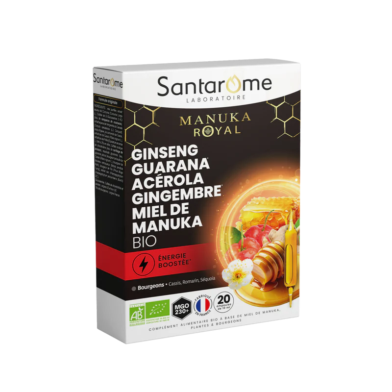 [3455540004433] SANTAROME GINSENG GUARANA ACEROLA GINGEMBRE MIEL DE MANUKA BIO - 20*10ML