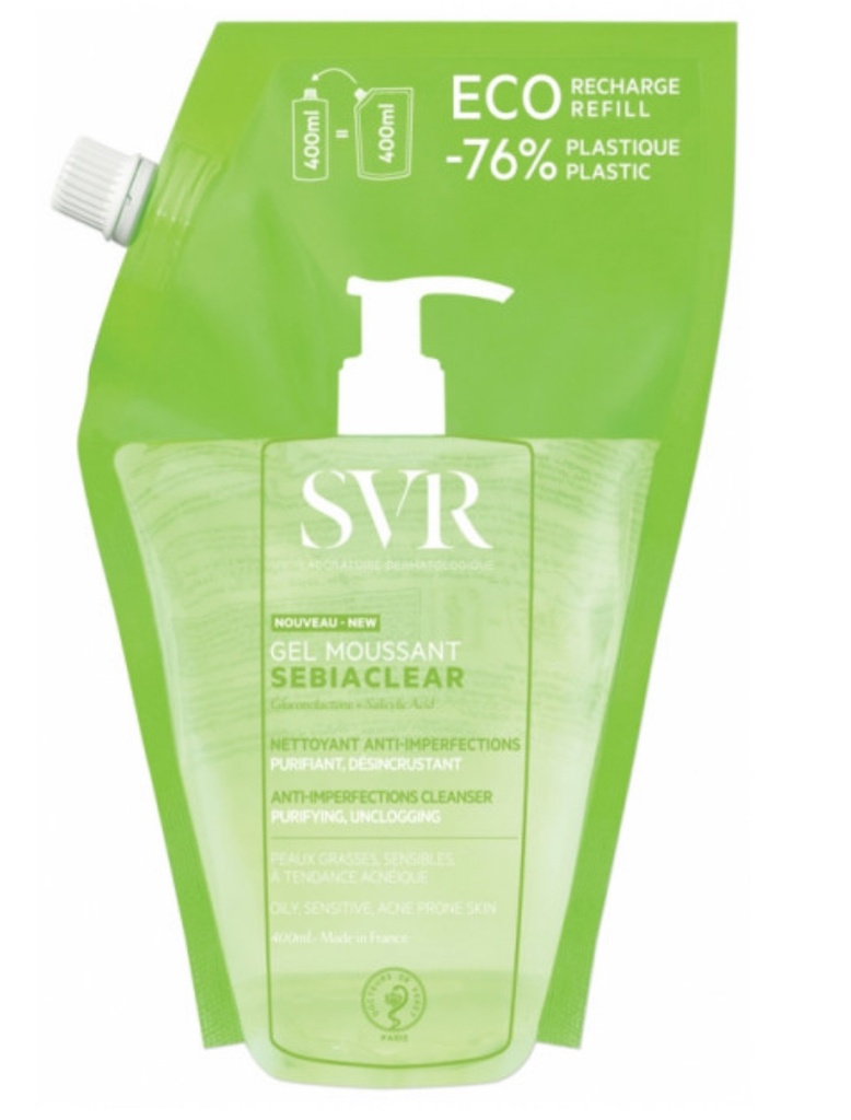 SVR SEBIACLEAR GEL MOUSSANT RECHARGE 400ML