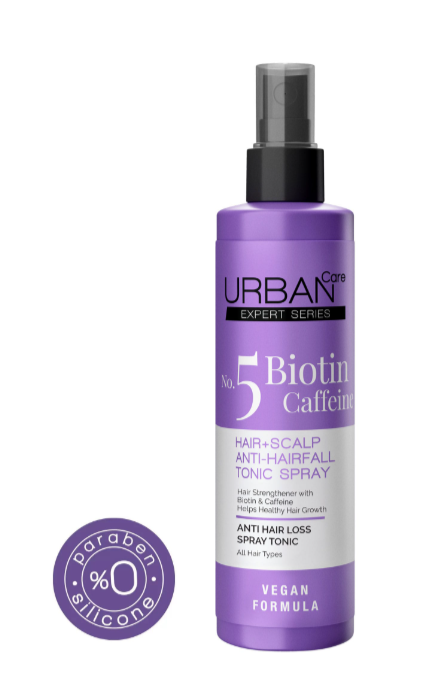 URBAN CARE EXPERT BIOTIN ET CAFFEINE N°5 HAIR+SCALP  ANTI-HAIRFALL TONIC SPRAY 200ML