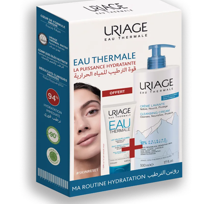 URIAGE PACK EAU THERMALE LAIT VELOUTE CORPS + CREME LAVANTE