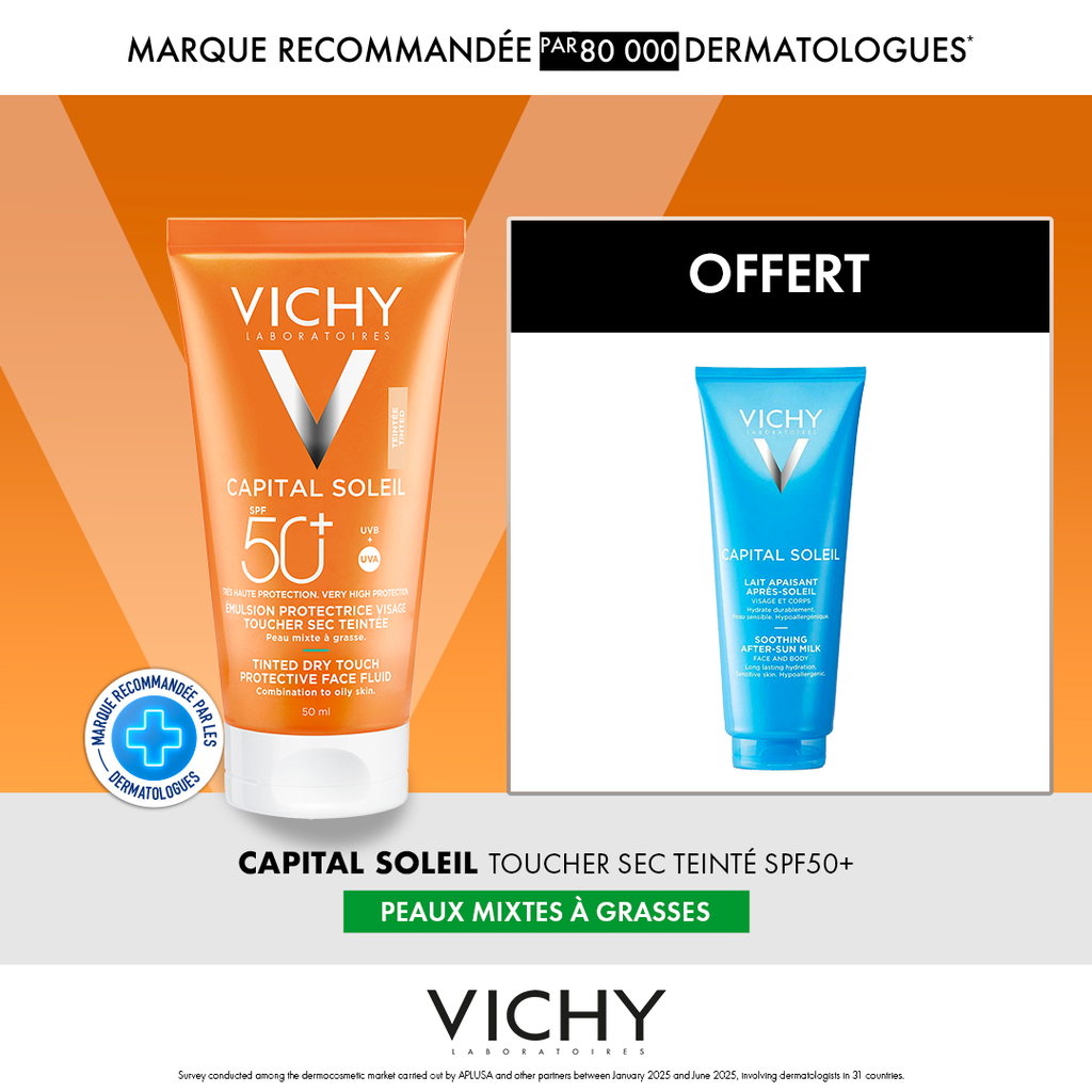 [3337871325787] VICHY CAPITAL SOLEIL EMULSION TOUCHER SEC TEINTEE SPF50 50ML
