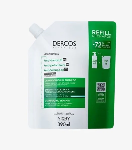 [3337875902830] VICHY DERCOS ANTI-PELLICULAIRE - NORMAUX A GRAS RECHARGE 390ML