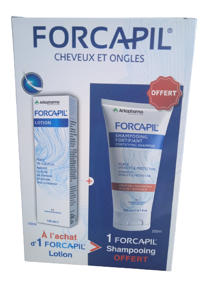 ARKOPHARMA PACK FORCAPIL LOTION PERTE DE CHEVEUX 150ML + SHAMPOOING FORTIFIANT 200ML OFFERT