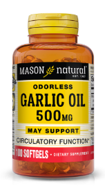 MASON NATURAL ODORLESS GARLIC OIL 500MG 100 SOFTGELS