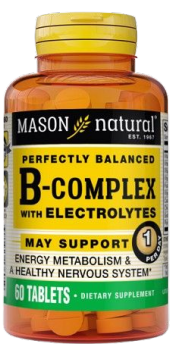 MASON NATURAL VITAMIN B-COMPLEX WITH ELECTROLYTES 60 TABLETS