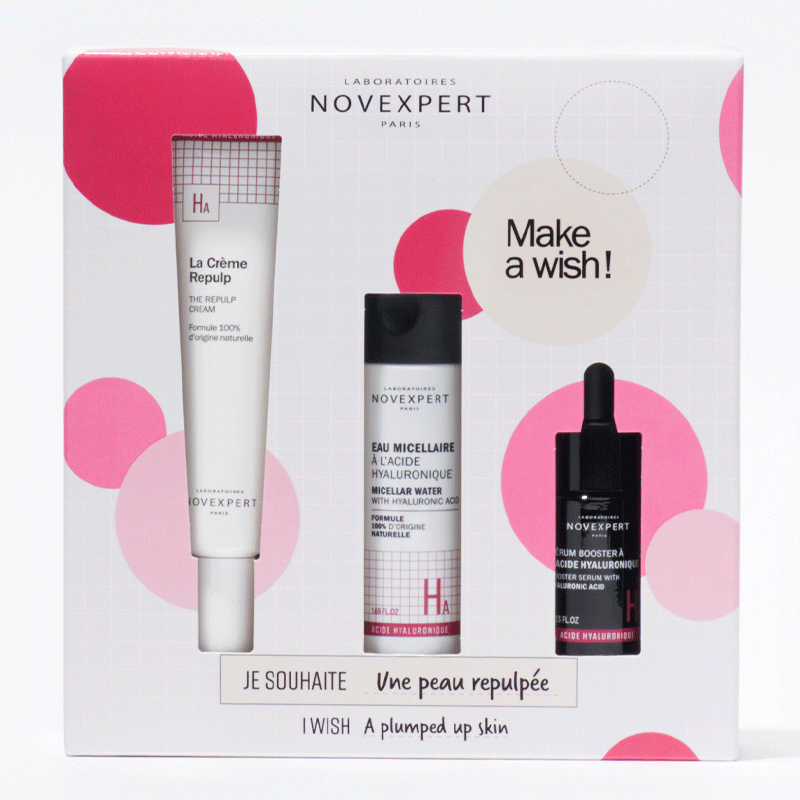 NOVEXPERT COFFRET CREME REPULP + BOOSTER HA ET EAU MICELLAIRE HA OFFERTS