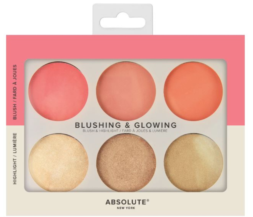 ABSOLUTE NY BLUSHING ET GLOWING PALETTE - LIGHT TO MEDIUM AHC12
