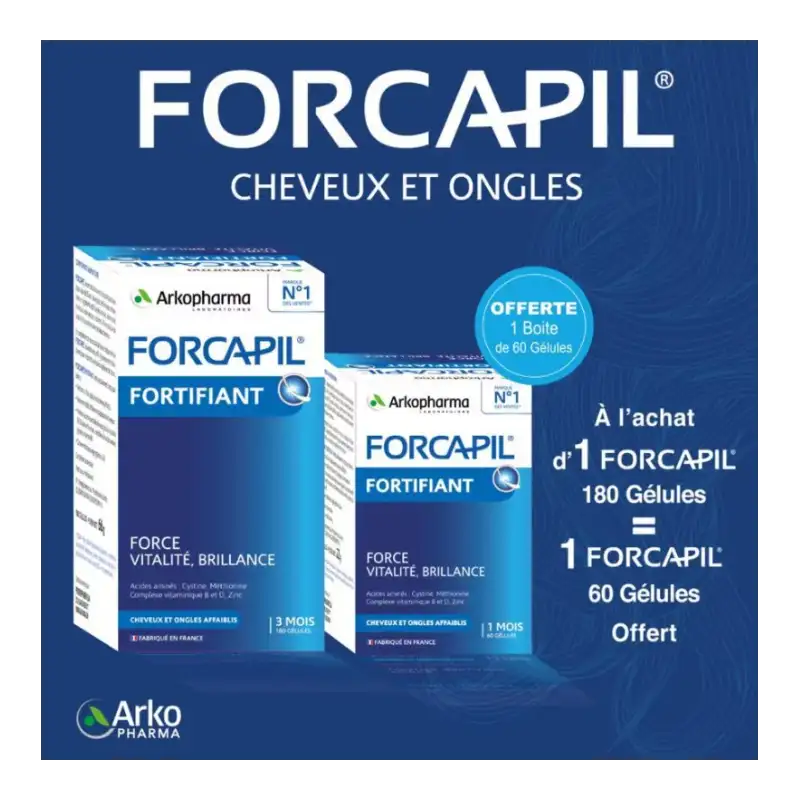 ARKOPHARMA PACK FORCAPIL CHEVEUX ET ONGLES - 180 GELULES
