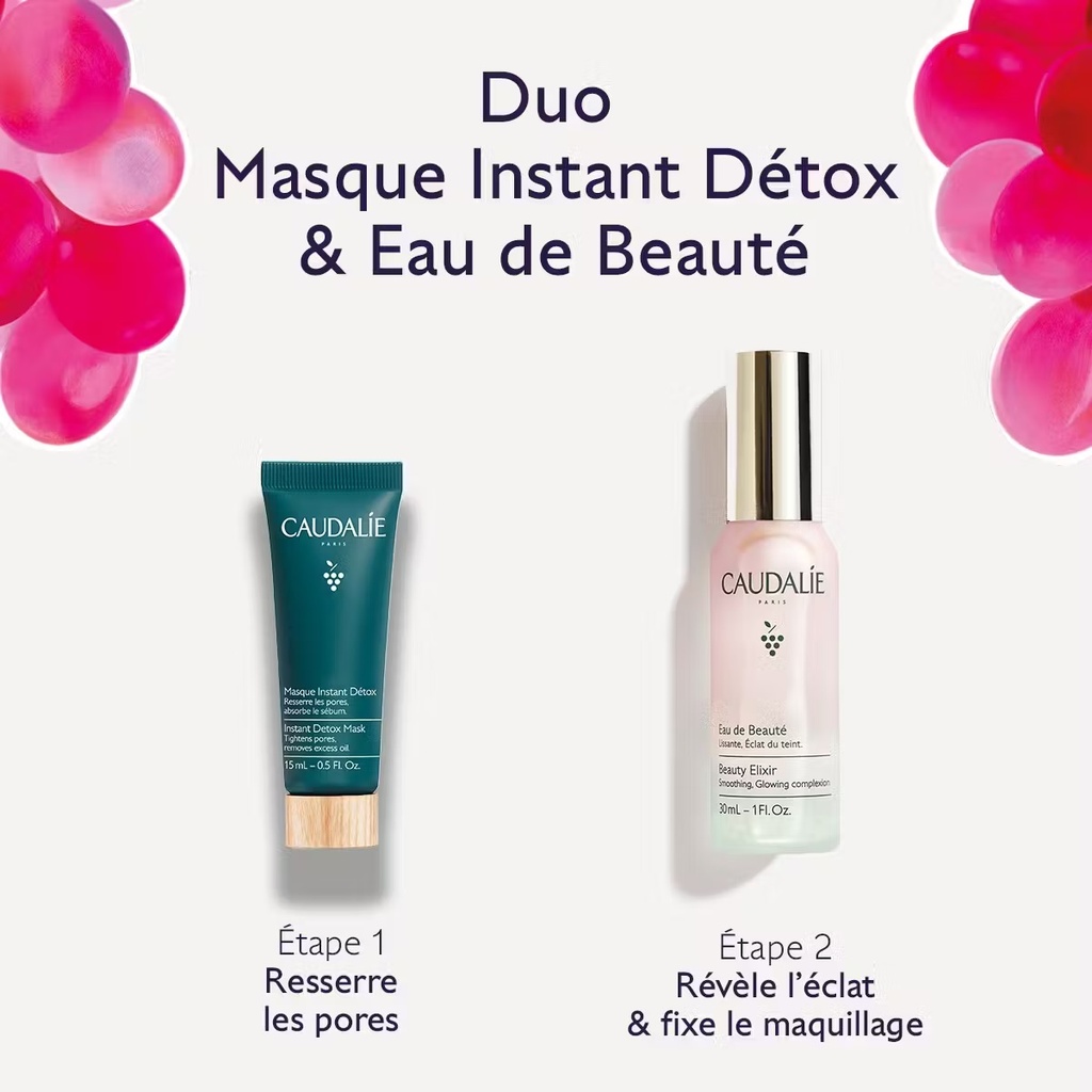 CAUDALIE COFFRET DUO - EAU DE BEAUTE  ET MASQUE INSTANT DETOX