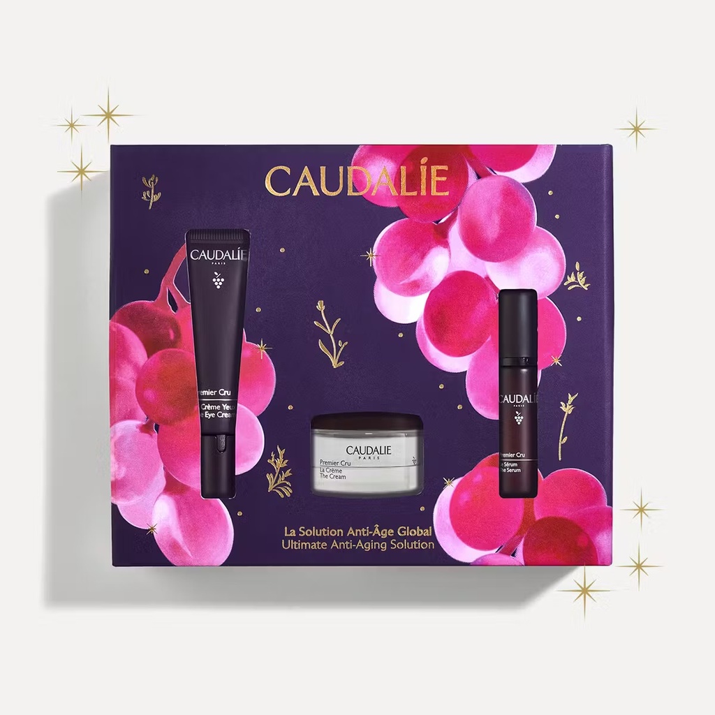 CAUDALIE COFFRET LA SOLUTION ANTI-AGE GLOBAL - PREMIER CRU CREME YEUX, CREME ET SERUM